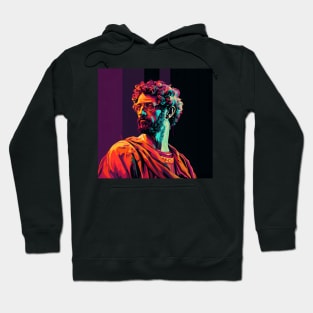 Retrowave Marcus Aurelius - Stoic with mad drip Hoodie